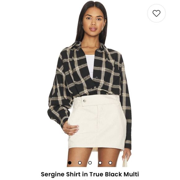 Equipment Sergine Button‎ Front Collared Plaid Shirt Black XL Oversized NWT $265 - Picture 1 of 11